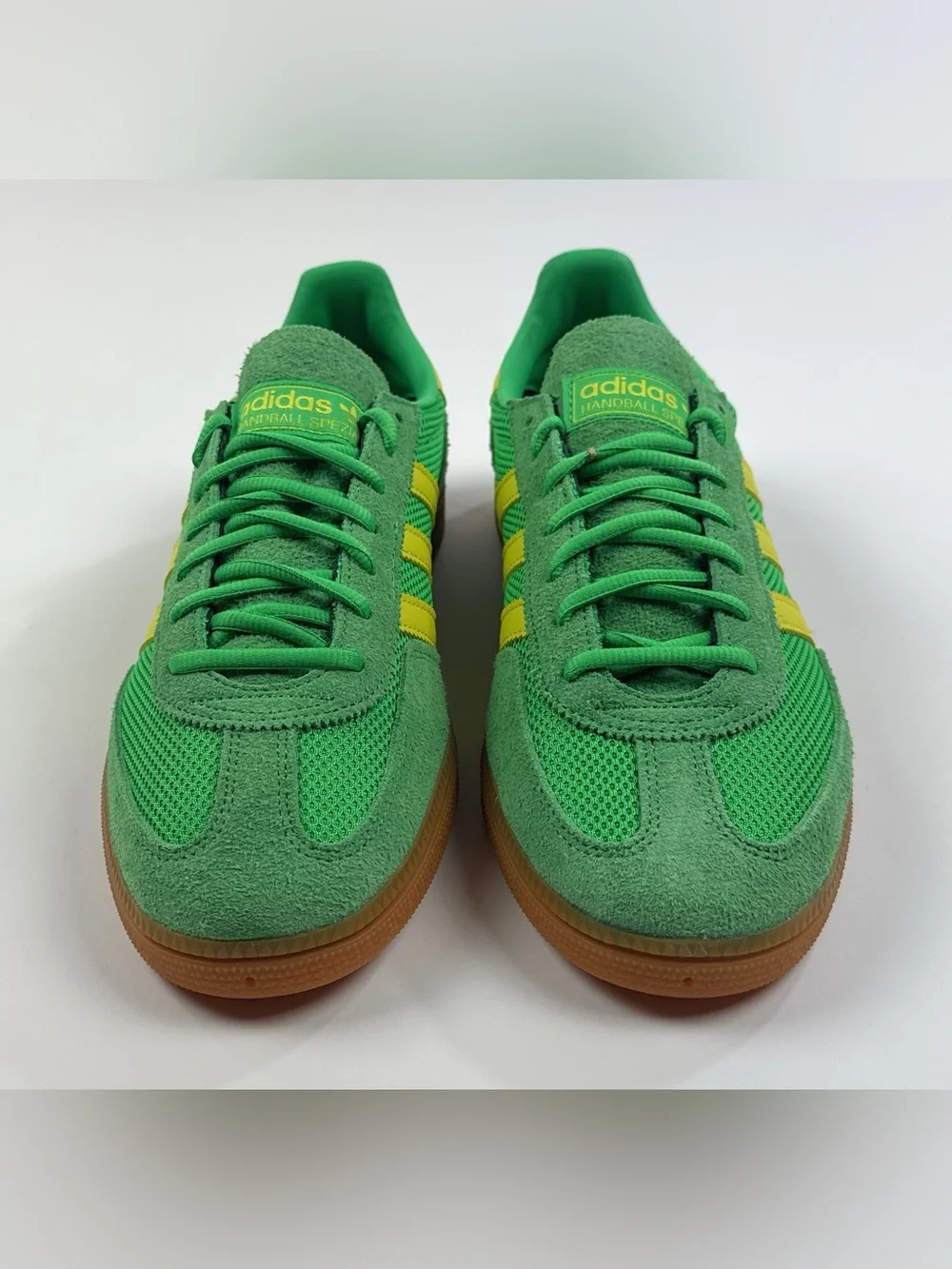adidas Originals Handball Spezial Green Yellow Mens 9.5 Shoes Athletic JH5444